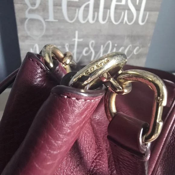 Coach Burgundy Leather Tote and Wallet Set - Picture 12 of 12